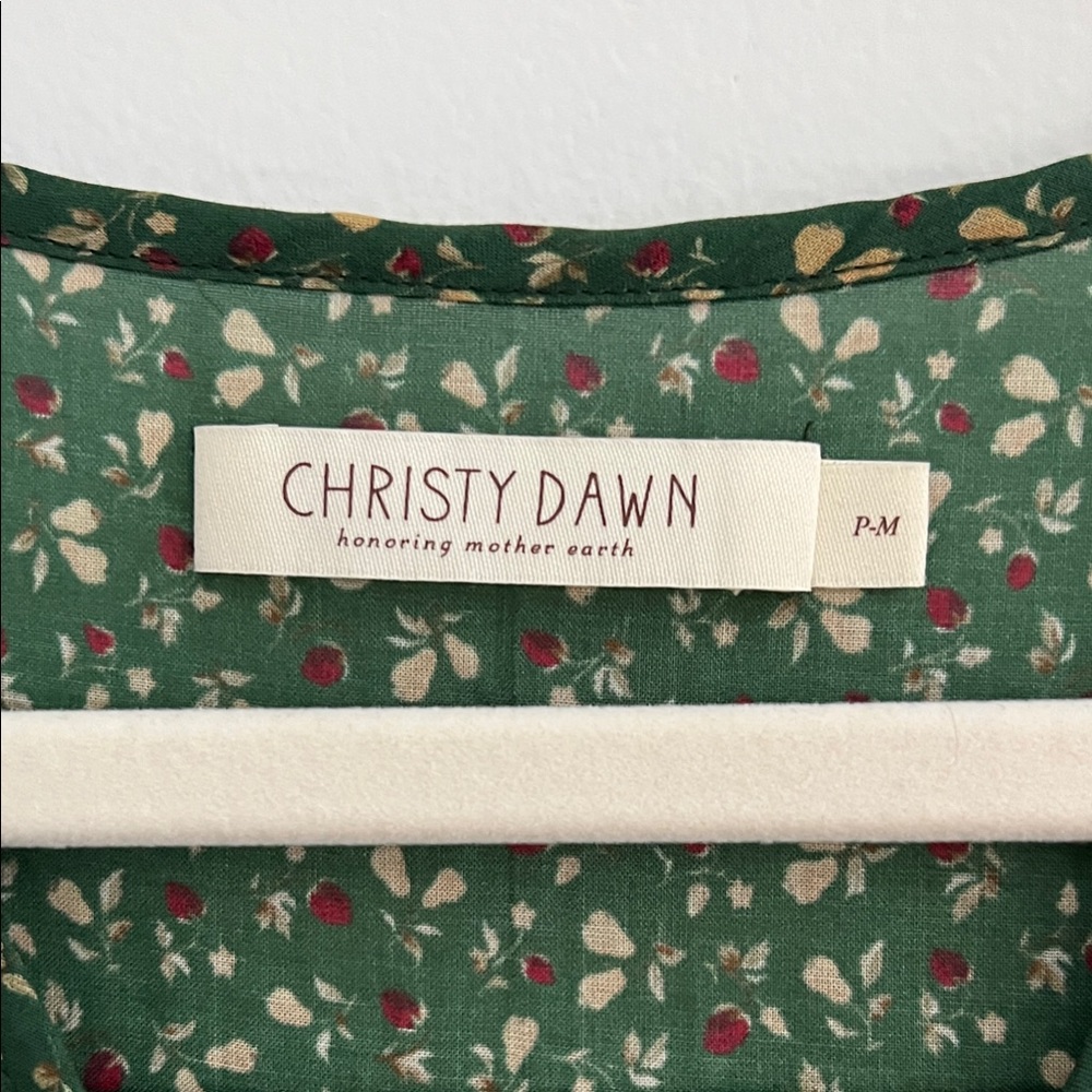 Christy Dawn Green Floral Dress